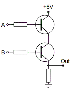 NPN transistors AND gate circuit diagram